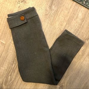 Genuine People Gray Skinny Trousers w Gold Button